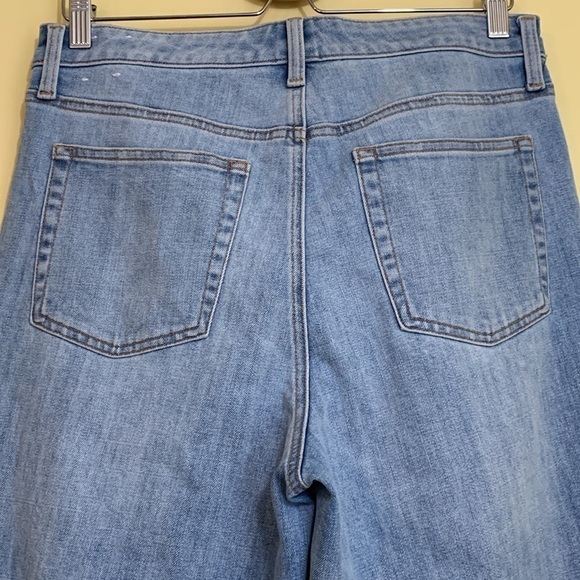 Talbots Modern Ankle Pink White Tape Embellished Amalfi Wash Blue Denim Jeans 10 - Picture 13 of 17